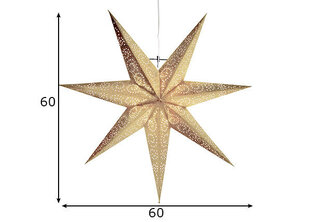 Dekoratyvinė popierinė žvaigždė Star Antique, auksinė kaina ir informacija | Kalėdinės dekoracijos | pigu.lt