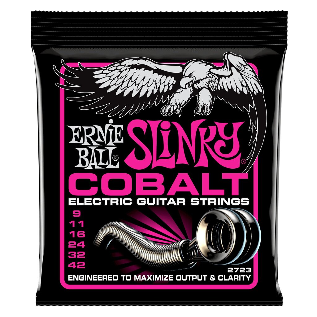 Stygos el. gitarai Ernie Ball P02723 Super Slinky Cobalt 9-42 kaina ir informacija | Priedai muzikos instrumentams | pigu.lt