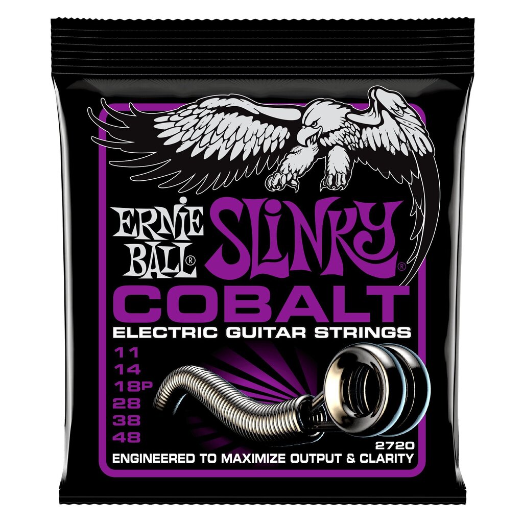 Stygos el. gitarai Ernie Ball P02720 Power Slinky Cobalt 11-48 kaina ir informacija | Priedai muzikos instrumentams | pigu.lt