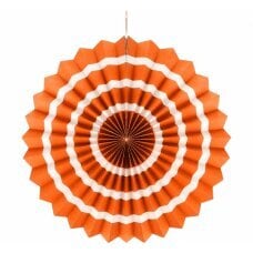 Dekoratyvinė rozetė Balta juostelė, oranžinė, vidutinė 40 cm kaina ir informacija | Dekoracijos šventėms | pigu.lt