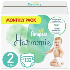 Sauskelnės Pampers Harmonie, 2 Dydis, 4-8 kg, 132 vnt. kaina ir informacija | Pampers Išparduotuvė | pigu.lt