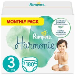 Sauskelnės Pampers Harmonie Monthly Pack, 3 dydis, 6-10 kg, 180 vnt. kaina ir informacija | Sauskelnės | pigu.lt