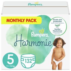 Sauskelnės Pampers Harmonie Monthly Pack, 5 dydis, 11-16 kg, 132 vnt. kaina ir informacija | Sauskelnės | pigu.lt