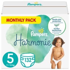 Sauskelnės Pampers Harmonie Monthly Pack, 5 dydis, 11-16 kg, 132 vnt. kaina ir informacija | Pampers Išparduotuvė | pigu.lt