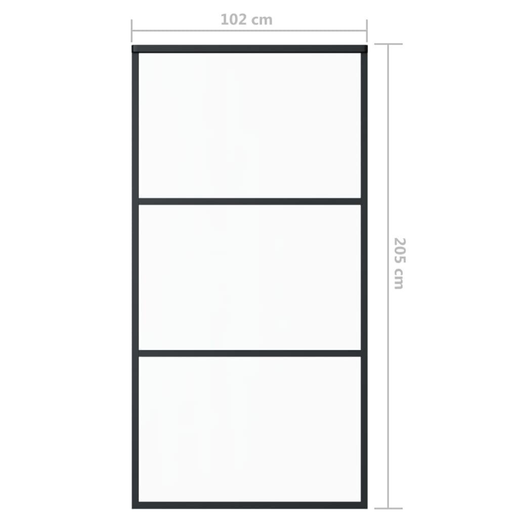 Stumdomos durys, juodos, 102x205cm, ESG stiklas ir aliuminis цена и информация | Vidaus durys | pigu.lt