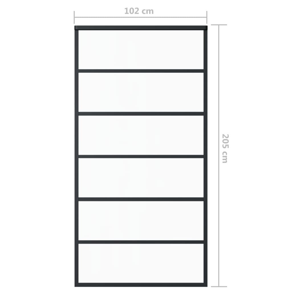 Stumdomos durys, juodos, 102x205cm, ESG stiklas ir aliuminis kaina ir informacija | Vidaus durys | pigu.lt