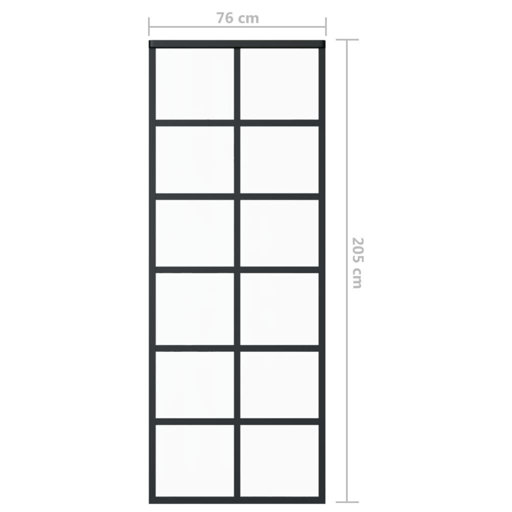 Stumdomos durys, juodos, 76x205cm, ESG stiklas ir aliuminis цена и информация | Vidaus durys | pigu.lt