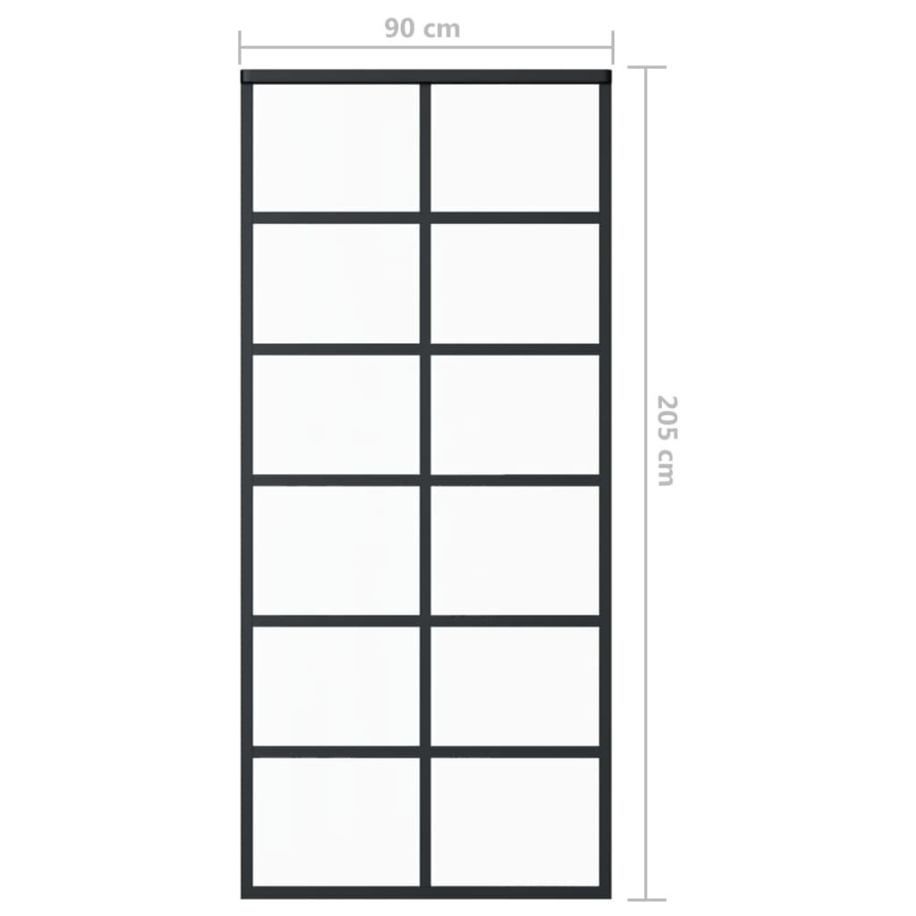 Stumdomos durys, juodos, 90x205cm, ESG stiklas ir aliuminis kaina ir informacija | Vidaus durys | pigu.lt