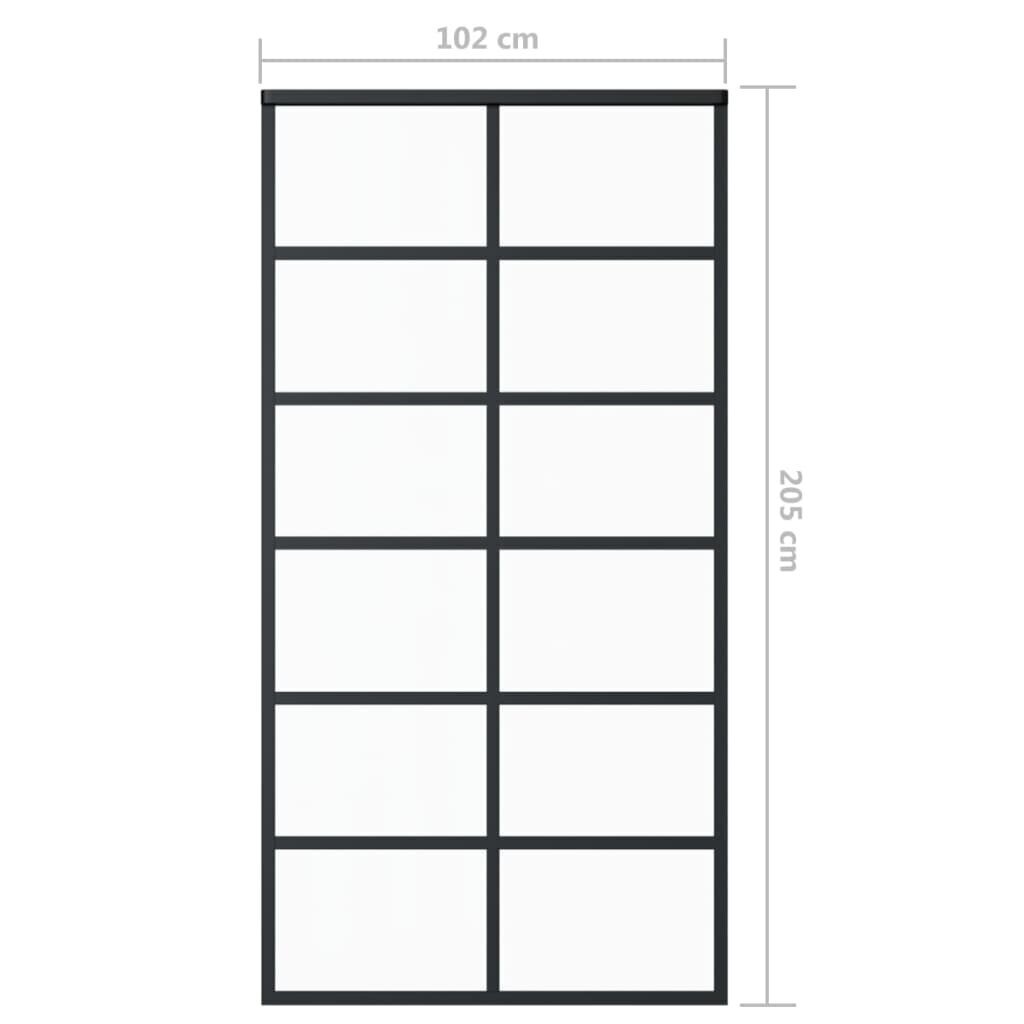 Stumdomos durys, juodos, 102x205cm, ESG stiklas ir aliuminis kaina ir informacija | Vidaus durys | pigu.lt