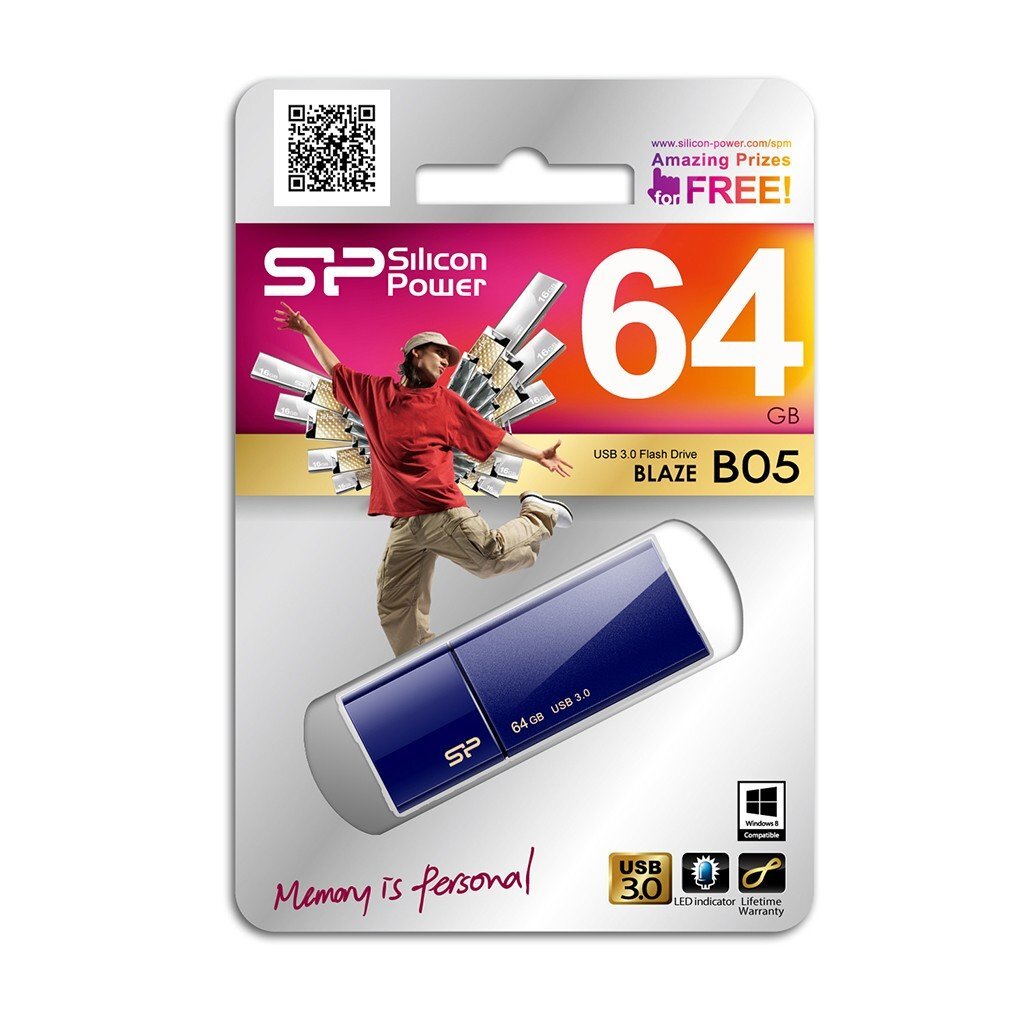 Silicon Power Blaze 64GB USB 3.1 цена и информация | USB laikmenos | pigu.lt