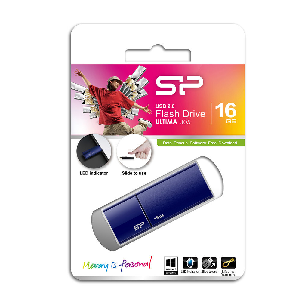 Silicon Power Ultima U05 16GB 2.0, Mėlynas kaina ir informacija | USB laikmenos | pigu.lt