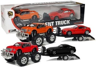 Žaislinio sunkvežimio su vilkiku komplektas berniukams, raudonas kaina ir informacija | Žaislai berniukams | pigu.lt