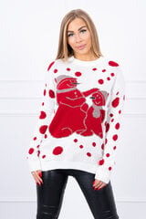 Kalėdinis megztinis moterims 21026, baltas kaina ir informacija | Megztiniai moterims | pigu.lt