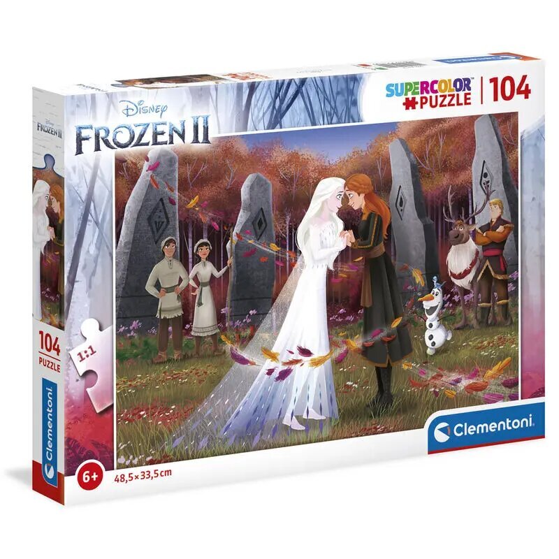 Dėlionė Clementoni Ledo šalis (Frozen 2), 25719, 104 vnt kaina ir informacija | Dėlionės (puzzle) | pigu.lt