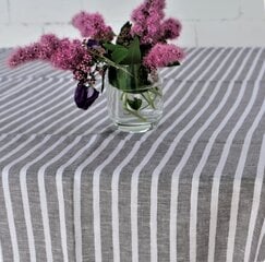 Lininė staltiesė, pilkomis juostomis, 148x200 cm kaina ir informacija | Staltiesės, servetėlės | pigu.lt