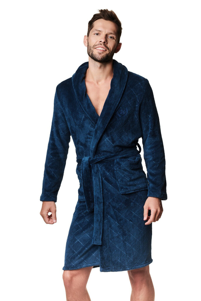 Chalatas Henderson Mavis 39394-95X vyrams, tamsiai mėlynos spalvos kaina ir informacija | Vyriški chalatai, pižamos | pigu.lt