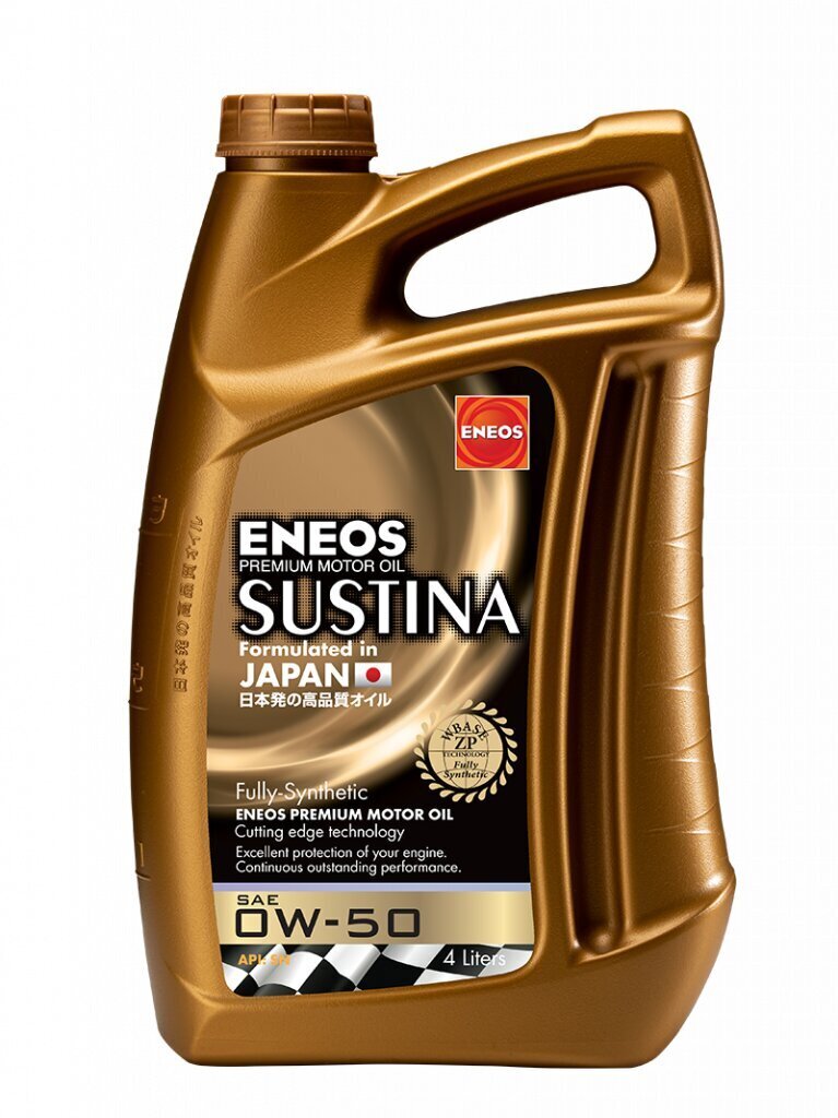 Eneos Sustina Racing Oil 0W-50 variklių alyva, 4L цена и информация | Variklinės alyvos | pigu.lt