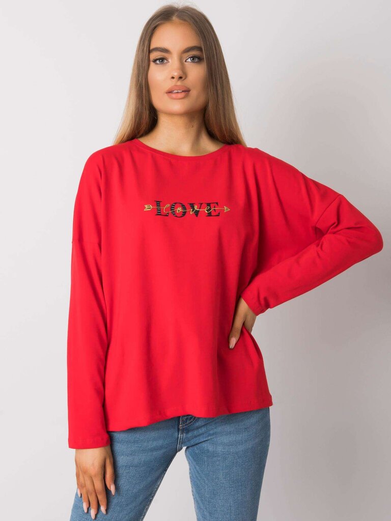 Džemperis moterims Rue Paris, raudonas цена и информация | Džemperiai moterims | pigu.lt