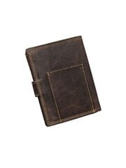 Мужской коричневый кожаный кошелек с замком. цена и информация | Мужские кошельки | pigu.lt
