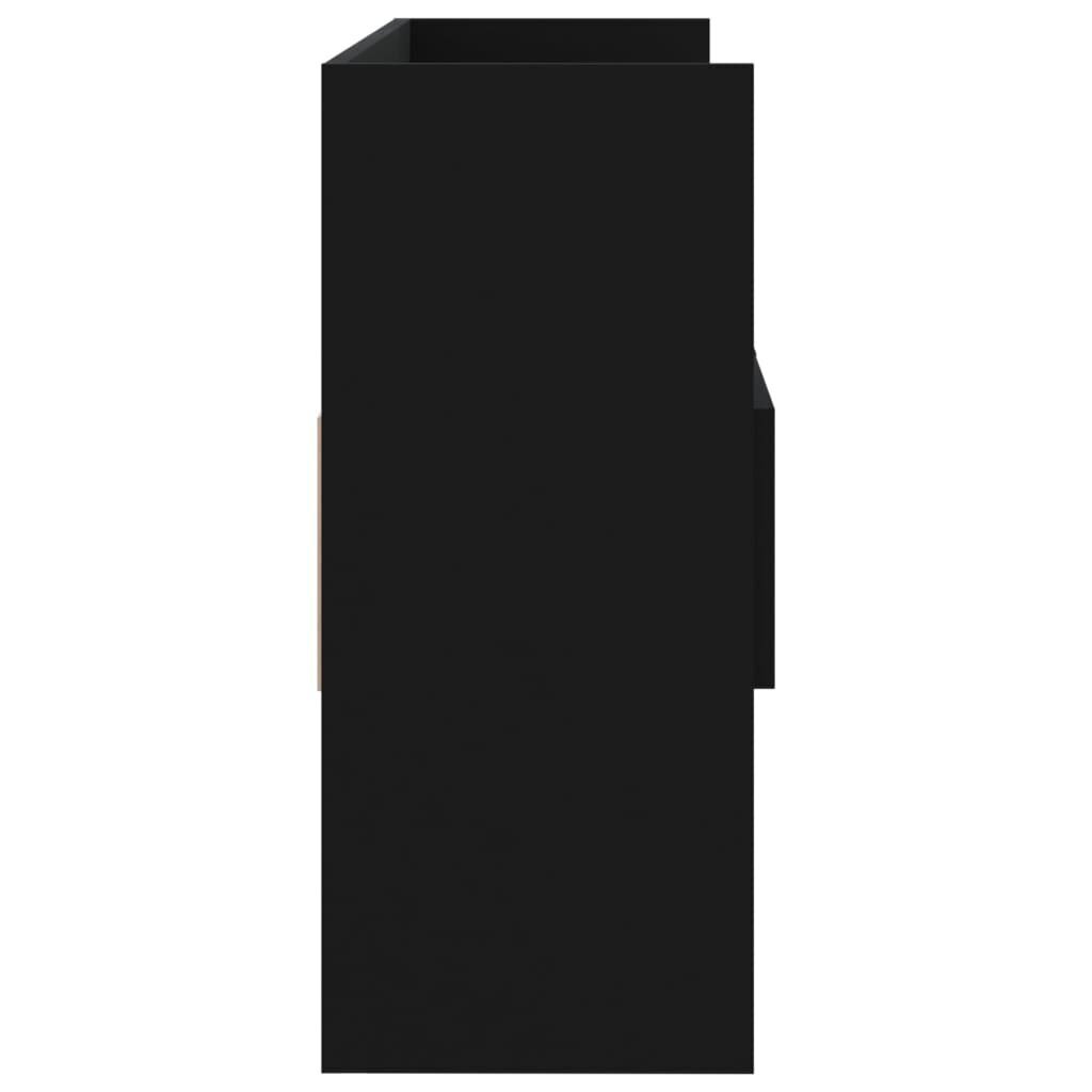 Šoninė spintelė, 105x30x70 cm, juoda цена и информация | Svetainės spintelės | pigu.lt