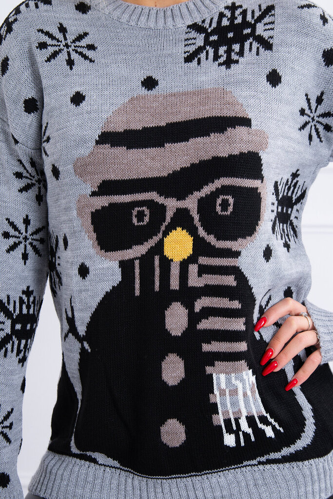 Kalėdinis megztinis moterims 21030, pilkas kaina ir informacija | Megztiniai moterims | pigu.lt