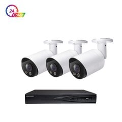 5MP Bullet VAI2047HK 24 Color Цвет Ночное видение + комплект Hikvision NVR 7604 цена и информация | Камеры видеонаблюдения | pigu.lt