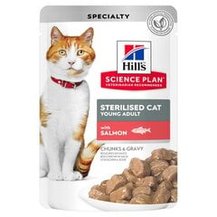 Hill's Science Plan Sterilised Cat Young Adult корм для кошек с лососем, 85г цена и информация | Консервы для кошек | pigu.lt