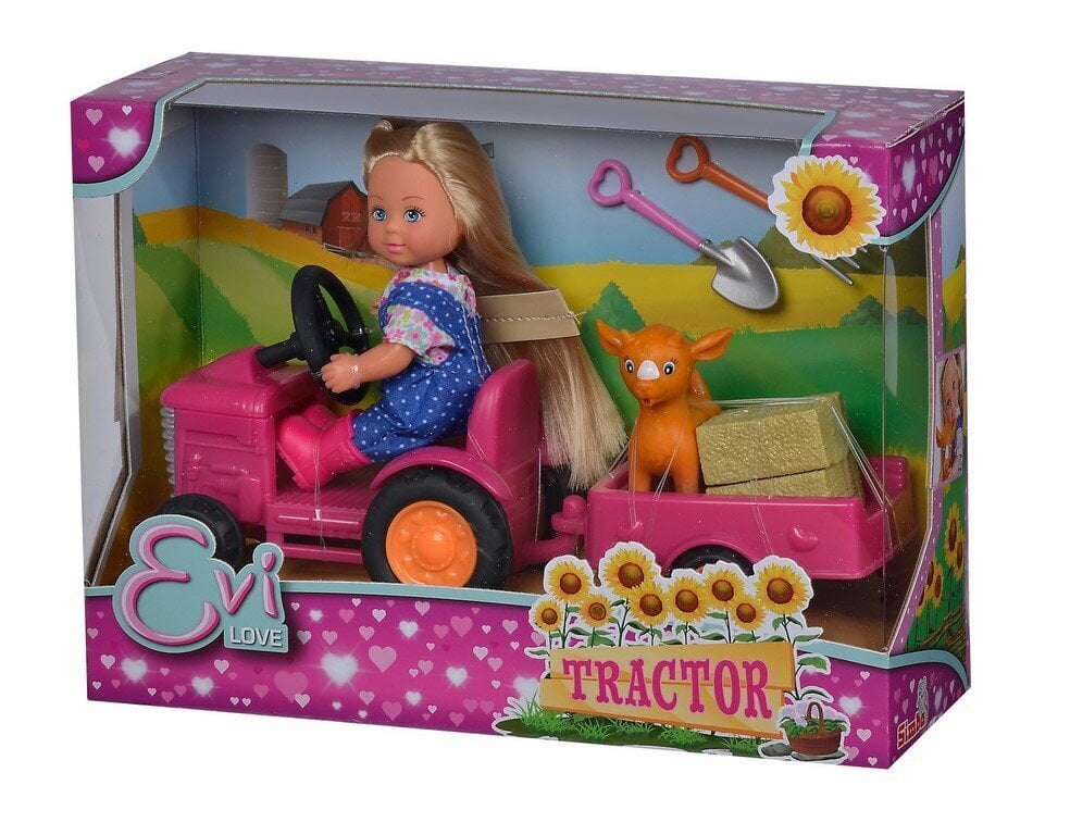Lėlė Evi su traktoriumi Simba Evi Love kaina ir informacija | Žaislai mergaitėms | pigu.lt