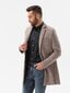Elegantiškas vyriškas paltas Ombre C500, smėlio spalvos kaina ir informacija | Vyriški paltai  | pigu.lt