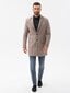 Elegantiškas vyriškas paltas Ombre C500, smėlio spalvos kaina ir informacija | Vyriški paltai  | pigu.lt