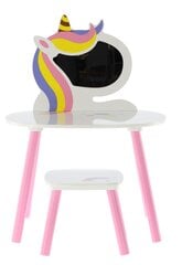Vaikiškas kosmetinis staliukas su kėdute Lily, baltas/rožinis kaina ir informacija | Kosmetiniai staliukai | pigu.lt