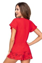 Короткая вискозная пижама Donna Mika Red - Black цена и информация | Женские пижамы, ночнушки | pigu.lt