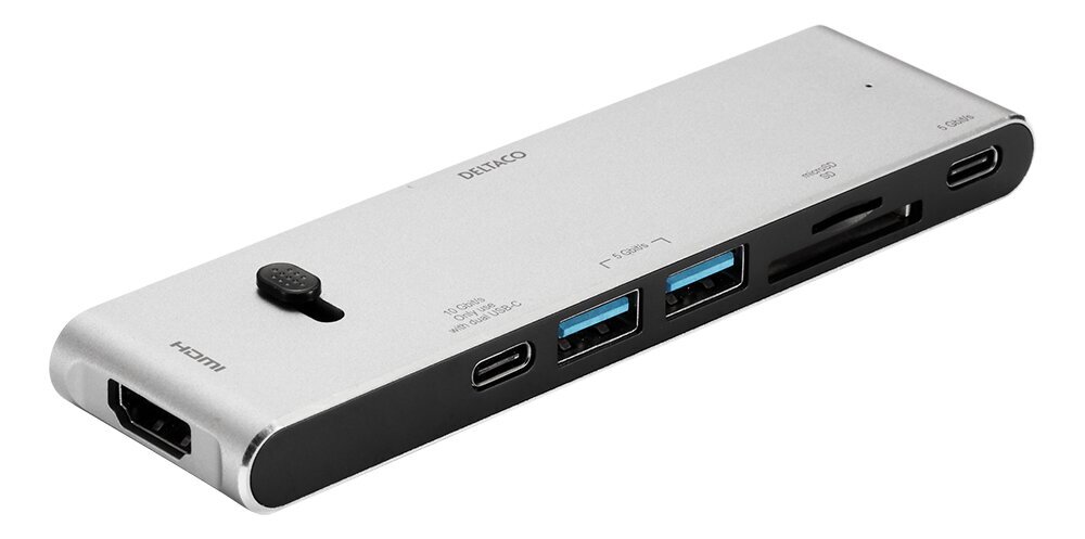 Šakotuvas Deltaco USBC-HDMI21, HDMI/DisplayPort/USB-A/USB-C kaina ir informacija | Adapteriai, USB šakotuvai | pigu.lt