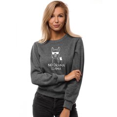 Темно-серый женский джемпер без капюшона "No drama Llama" JS/W01-45582-XXL цена и информация | Женские толстовки | pigu.lt