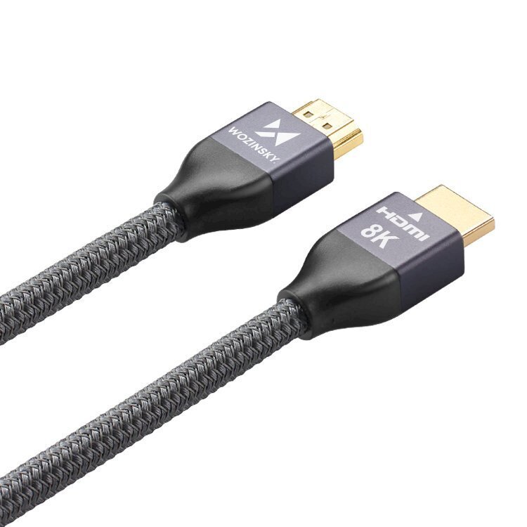 Wozinsky cable HDMI 2.1 8K 60 Hz 48 Gbps / 4K 120 Hz / 2K 144 Hz 2m silver (WHDMI-20) kaina ir informacija | Kabeliai ir laidai | pigu.lt