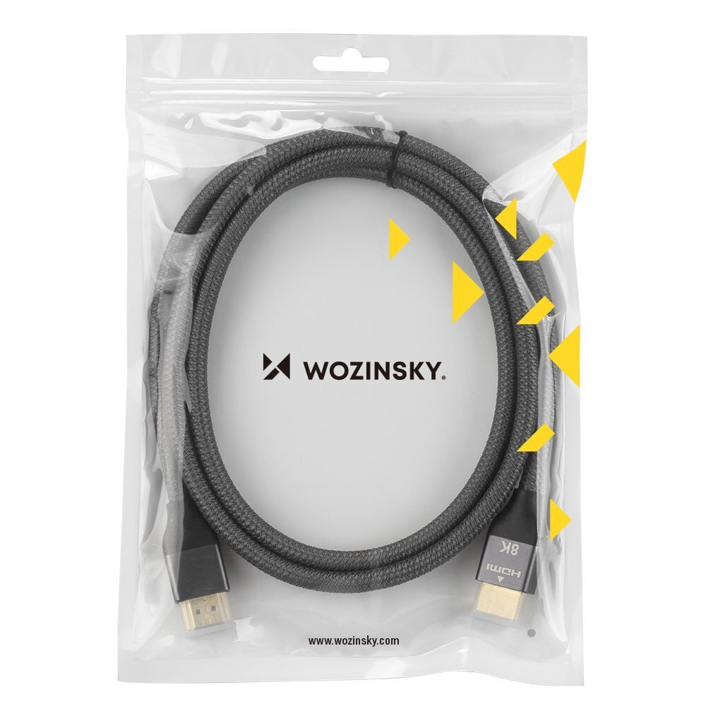 Wozinsky cable HDMI 2.1 8K 60 Hz 48 Gbps / 4K 120 Hz / 2K 144 Hz 2m silver (WHDMI-20) kaina ir informacija | Kabeliai ir laidai | pigu.lt