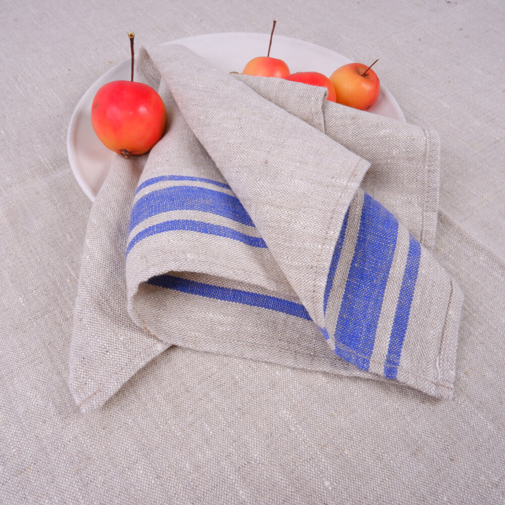 Lininės stalo servetėlės Blue Stripes, 2 vnt, 40x40 cm. kaina ir informacija | Staltiesės, servetėlės | pigu.lt