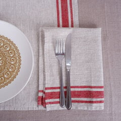 Lininės stalo servetėlės, Dark red Edge, 2 vnt. kaina ir informacija | Staltiesės, servetėlės | pigu.lt