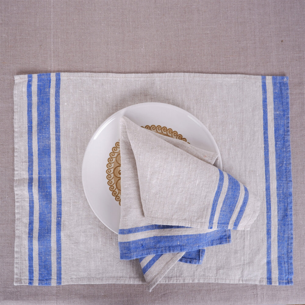 Lininės stalo servetėlės Blue Edge, 2 vnt. kaina ir informacija | Staltiesės, servetėlės | pigu.lt