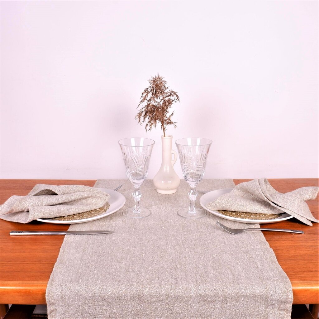 Natūralus lininis stalo takelis, 40x200 cm. kaina ir informacija | Staltiesės, servetėlės | pigu.lt