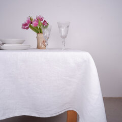 Norravilla balta lininė staltiesė Classic White kaina ir informacija | Staltiesės, servetėlės | pigu.lt