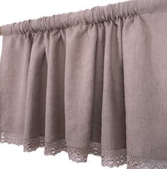 Натуральная льняная штора с кружевом Valance, 140x50см. цена и информация | Шторы, занавески | pigu.lt