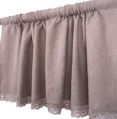 Натуральная льняная штора с кружевом Valance natur, 140x110 см. цена и информация | Шторы, занавески | pigu.lt