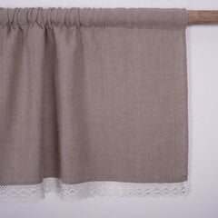 Натуральная льняная штора с кружевом Valance white, 140x110 см. цена и информация | Шторы | pigu.lt