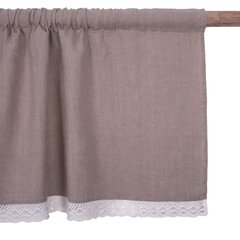 Натуральная льняная штора с кружевом Valance white, 140x110 см. цена и информация | Шторы | pigu.lt