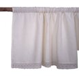 Натуральная льняная штора с кружевом Valance white, 140x110 см.