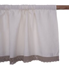 Натуральная льняная штора с кружевом Valance white, 140x70 см. цена и информация | Шторы, занавески | pigu.lt