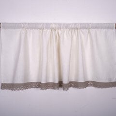 Натуральная льняная штора с кружевом Valance white, 140x110 см. цена и информация | Шторы, занавески | pigu.lt