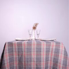 Lininė ruda, languota staltiesė, 148x200 cm. kaina ir informacija | Staltiesės, servetėlės | pigu.lt
