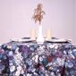 Tamsi gėlėta lininė staltiesė, 148x200 cm. kaina ir informacija | Staltiesės, servetėlės | pigu.lt